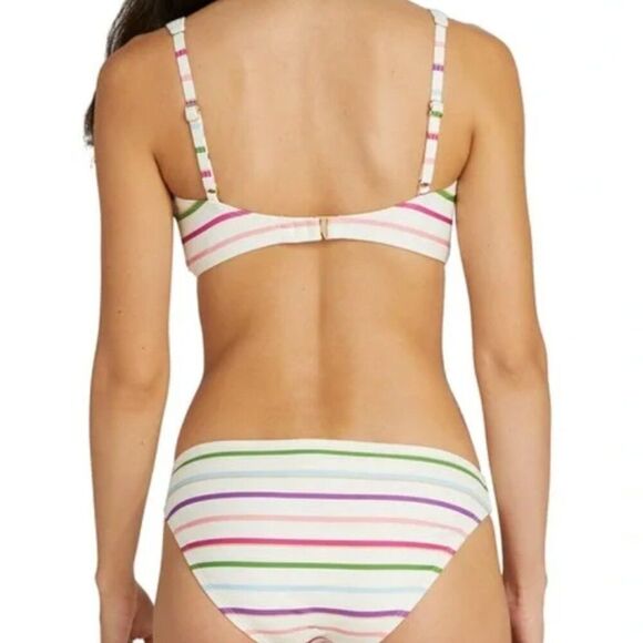 KATE SPADE (NWT) Zip Front Bikini Top & Bottoms, Party Stripe, Size XS - Picture 2 of 10